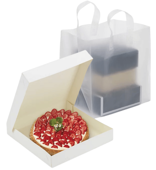 Cajas pastel y bolsa semitransparente