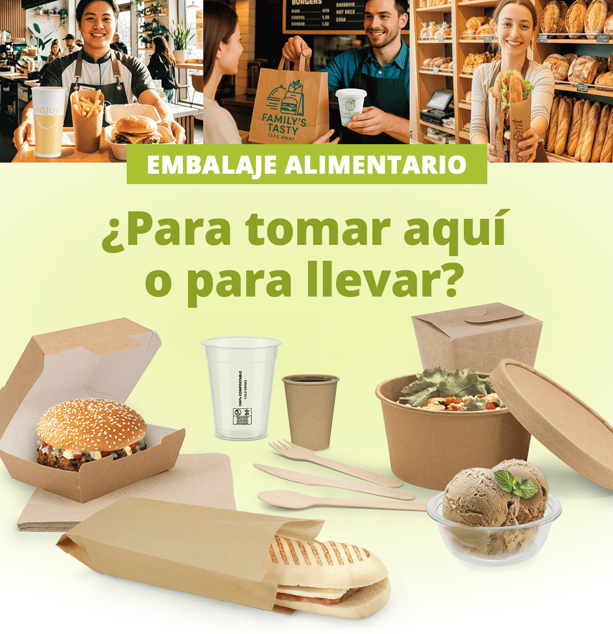 Todo para la VENTA PARA LLEVAR y la COMIDA RÁPIDA