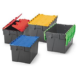 Gavetas apilables seminuevas marca Tayg. Cajas de plástico apilables para  almacenamiento, caja organizadora de herramientas, contenedor